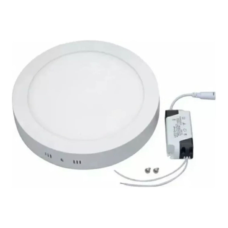 Panel Led Sobrepuesto Redondo 18w 6500k 220mm Blanco