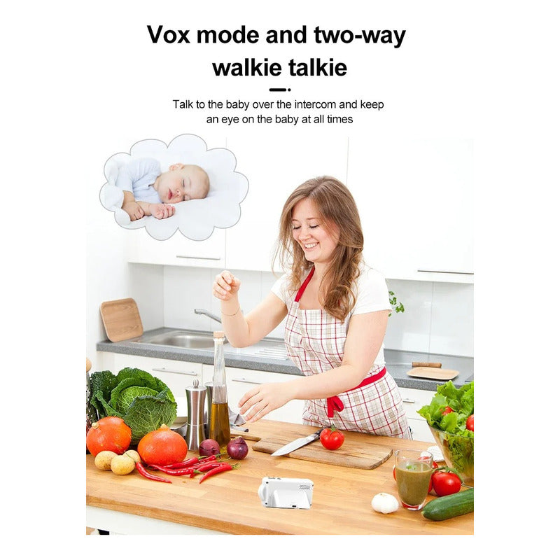 Baby Monitor Cámara Para Bebes Con Micrófono Visión Nocturna Blanco