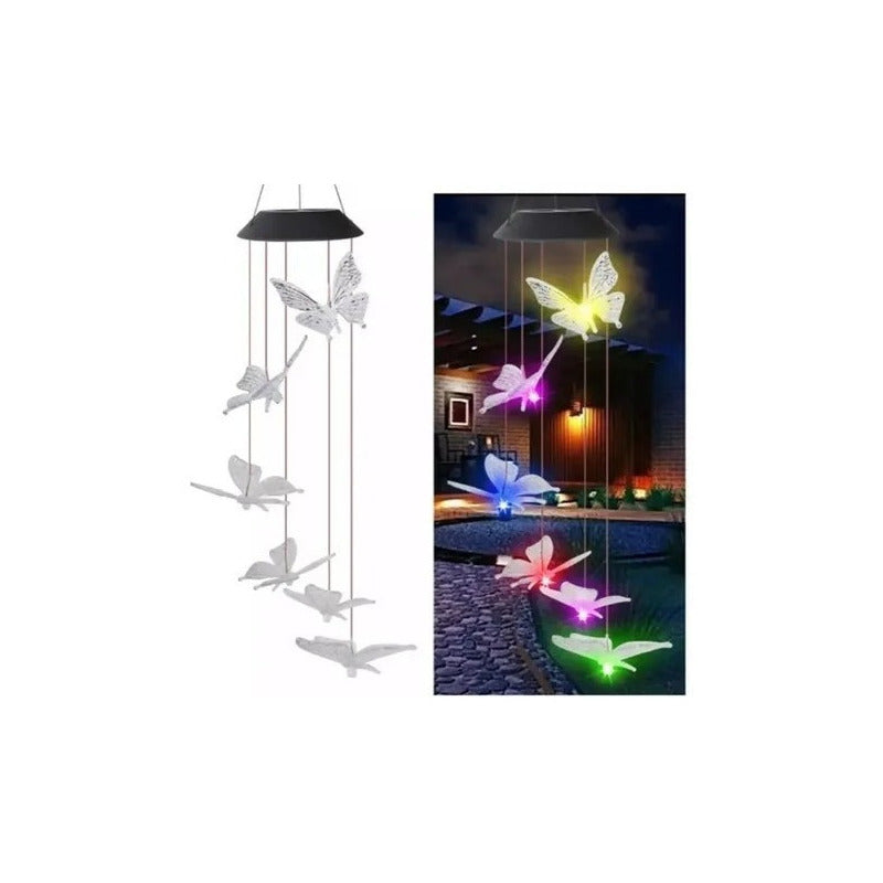 Lampara Terraza Jardín Luz Colgante Led Solar Exterior