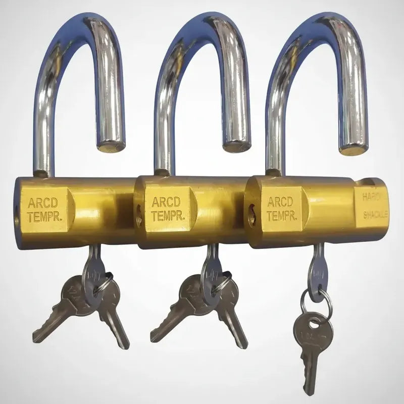 Pack X3 Candado Pequeño Llave Casillero Puerta Locker Maleta 60mm