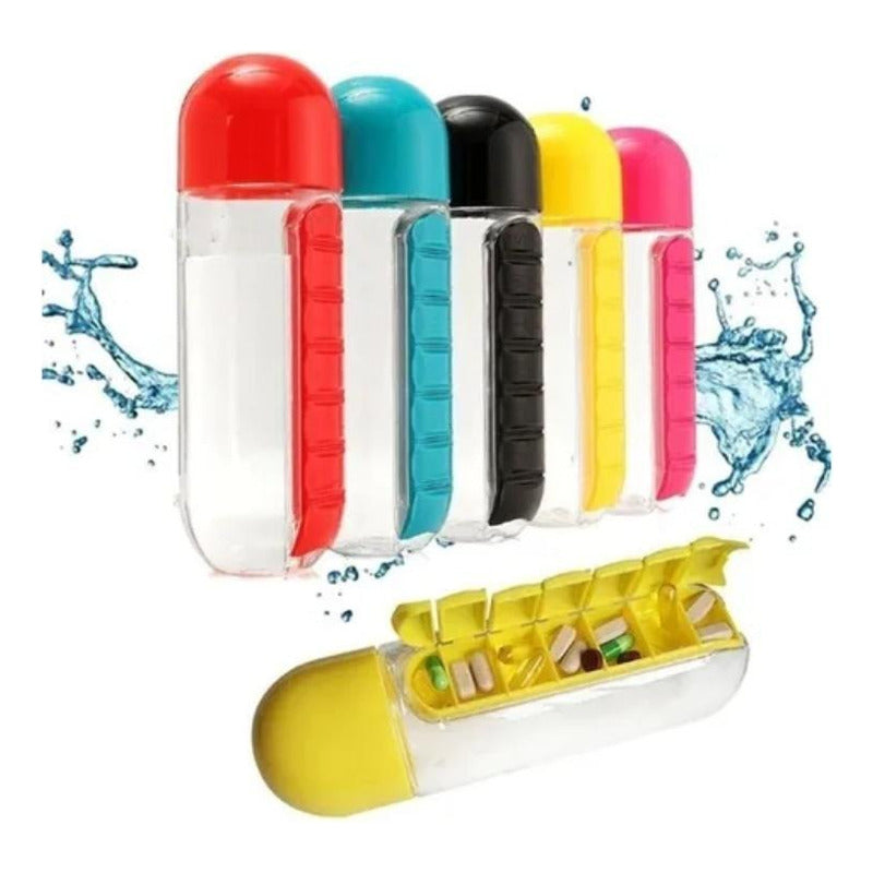 Pastillero 2 En 1 Botella 600ml Organizador Semanal Vitamina
