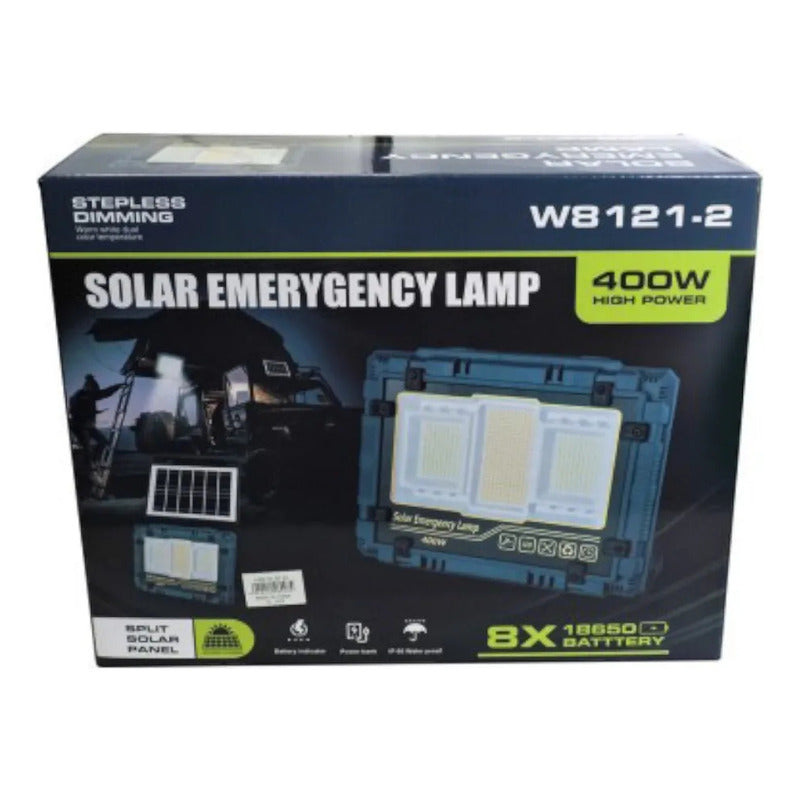 Foco Led Reflector Recargable 200w / 400w Con Panel Solar 400w Blanco Frío
