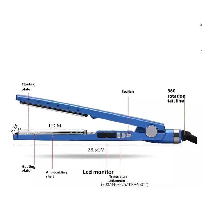 Plancha Rizadora 3 En 1 Alisadora + Onduladora + Peine 450°f Azul
