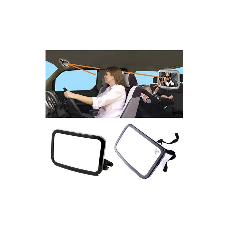 Espejo Retrovisor De Auto Para Seguridad De Niños Negro