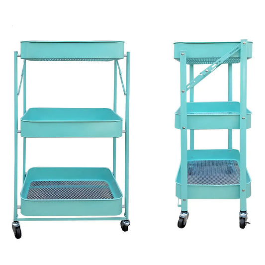 Cajones Con Ruedas Plástico Repisa Móvil Organizador Turquesa
