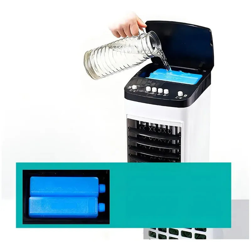 Enfriador De 6lt Aire Acondicionado Humidificador Con Ruedas Blanco