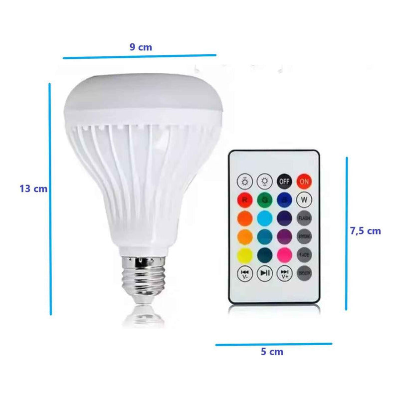 Ampolleta Rgb Con Parlante Bluetooth Led Control Remoto Rgb
