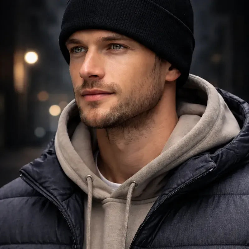 Gorro  Negro De Lana Para Invierno Estilo Nieve Frio Termico Negro Un Lisa