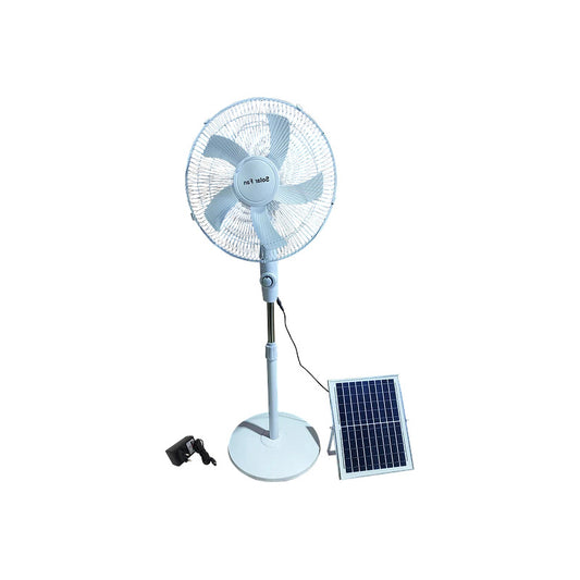 Ventilador Solar De Pie 16   Con Panel Solar 12w 220v 40.64 Cm Blanco 5