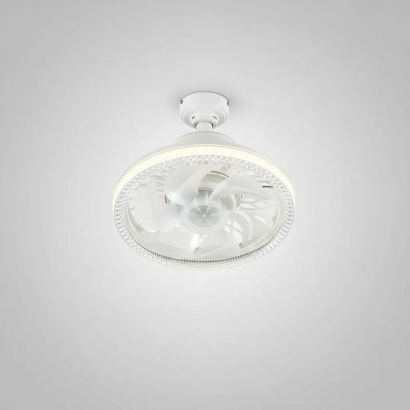 Ventilador De Techo Elegante Con Luz Led Y Control Remoto 30 Cm 50/60hz Blanco Plástico 7