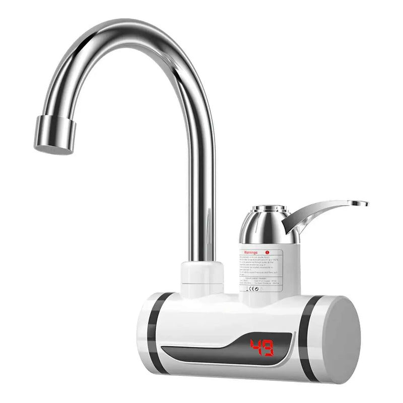 Llave Eléctrica Agua Caliente Grifo Lavadero Cocina Baño Blanco Toma Lateral