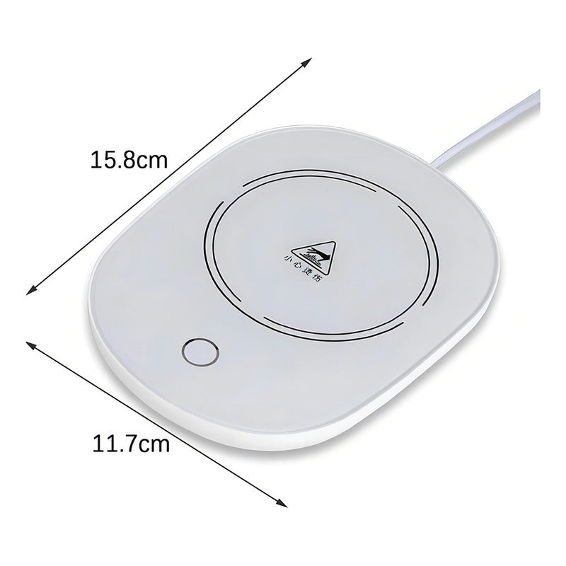 Calentador De Tazas Auronp Eléctrico Vidrio 10cm Control Táctil Negro