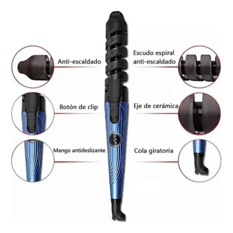 Plancha Rizadora 3 En 1 Alisadora + Onduladora + Peine 450°f Azul