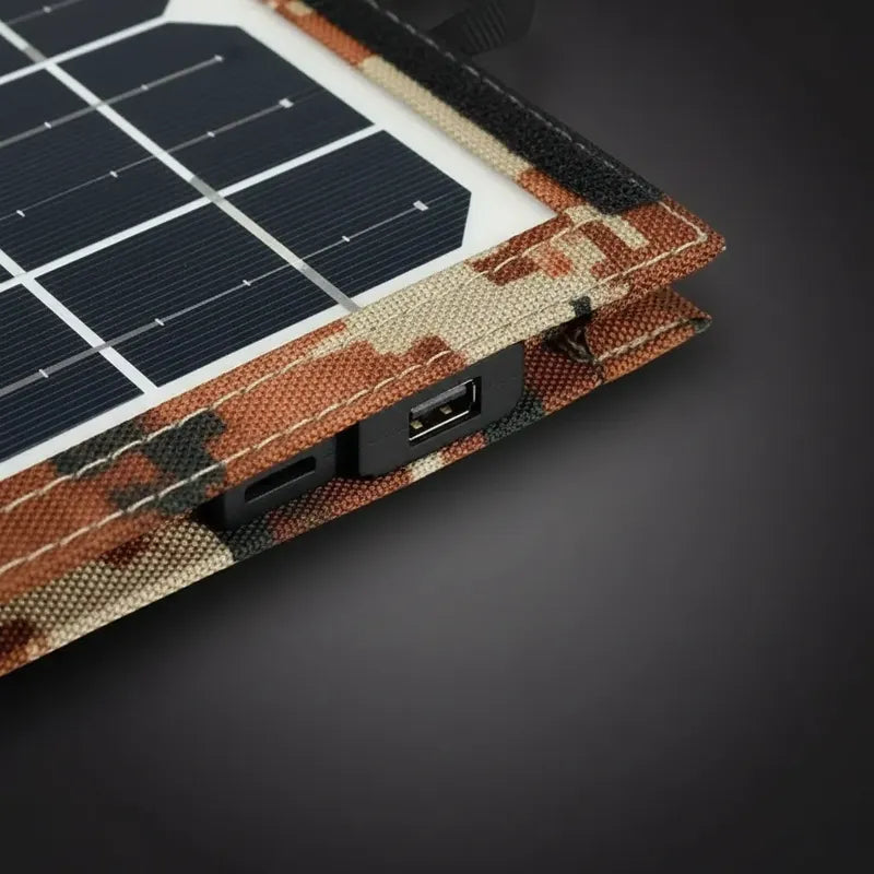Cargador Portátil Solar Diseño Plegable Con Enchufe Usb 7w Gris