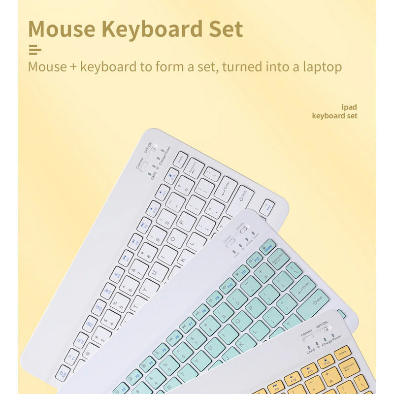 Kit Teclado Mouse Bt Para Windows Apple Android Slim Pastel