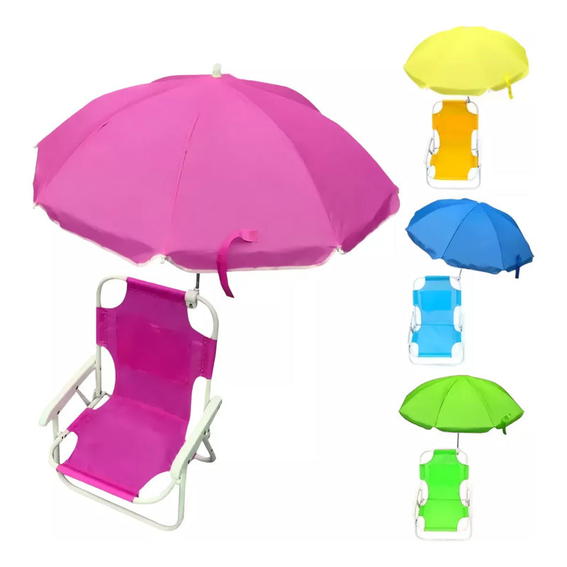 Silla Plegable Para Niños, Con Sombrilla Camping Animales