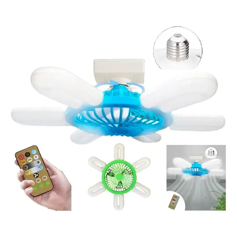 Ventilador De Techo Con Ampolleta Y Control Remoto 24 Cm 50/60hz Blanco Plástico 3
