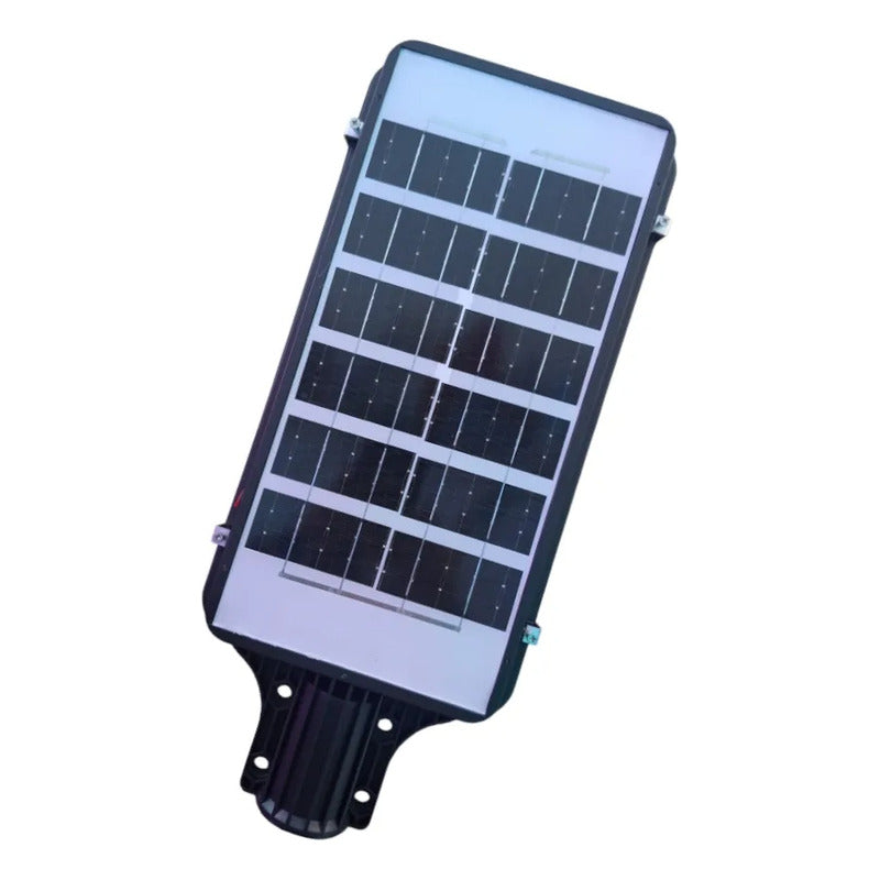 Foco Solar De Poste 1200 Watt Luz Fija Más Soporte Negro Blanco Frío