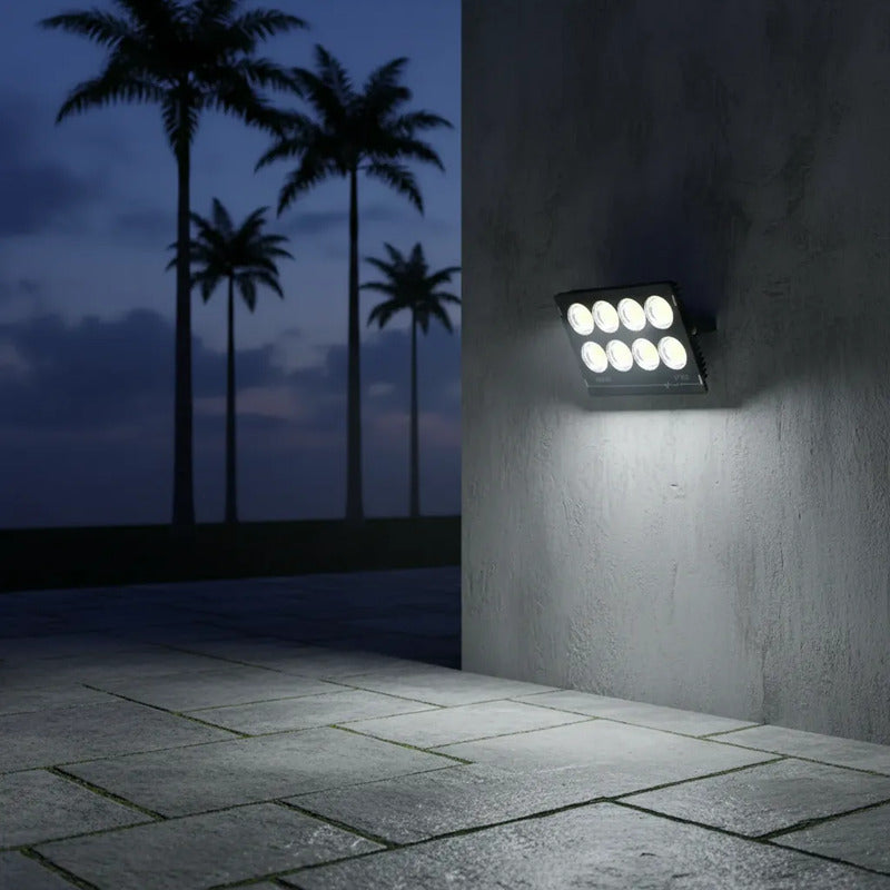 Foco Led 400w Blanco Frio Con Soporte Resististe A La Lluvia Gris Blanco Frío