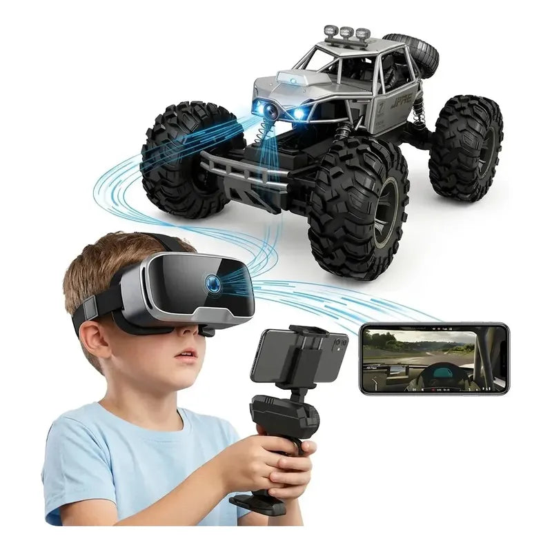 Auto A Control Remoto Rc 4x4+ Lentes Vr Cámara Luces Led App