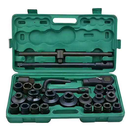 Maleta De Dados De Impacto 1'' Y 3/4 Profesional 26 Piezas Negro