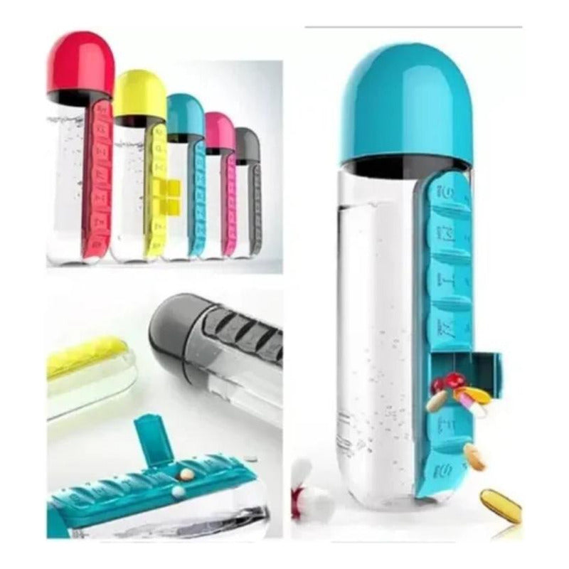 Pastillero 2 En 1 Botella 600ml Organizador Semanal Vitamina
