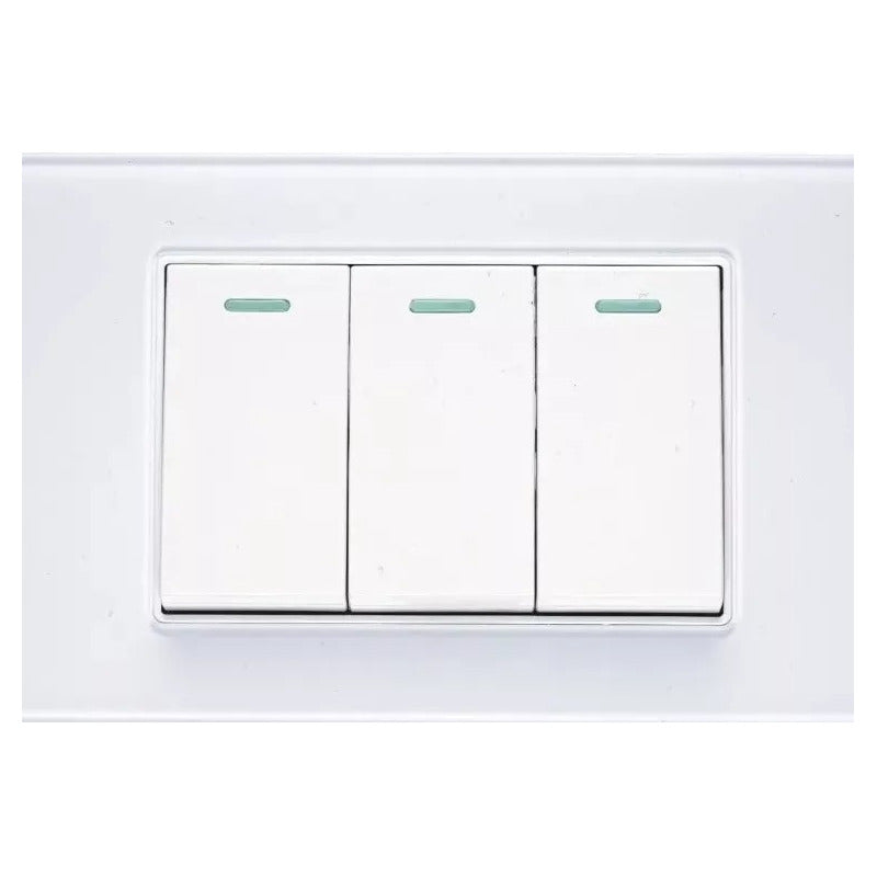Pack X3 Interruptor Triple On/off 10a 250v Hogar Oficina 10 A 250v Blanco