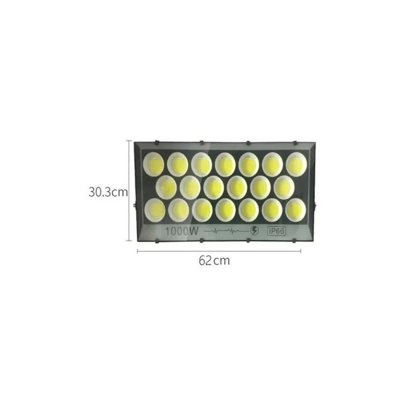 Foco Led Reflector De 1000 Watt Ip66 Exterior Impermeable Gris Oscuro