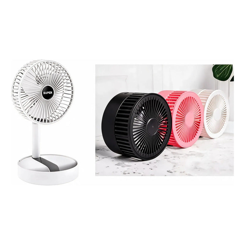 Ventilador De Mesa Escritorio Portatil Usb Silencioso Potent 20 Cm 5w Rosa Plástico 3