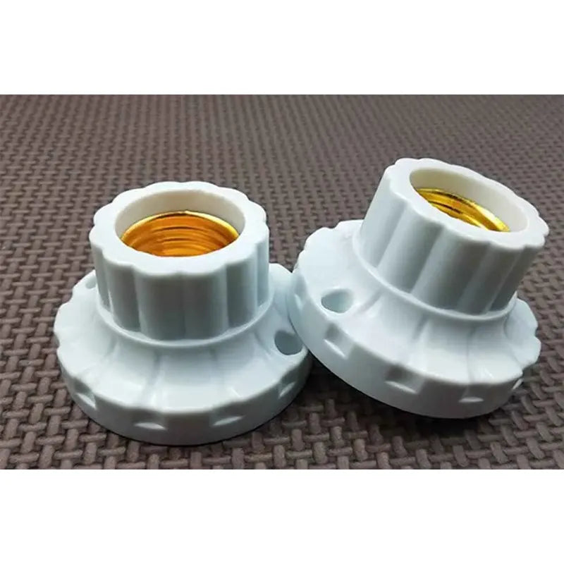 Pack 10 Portalámpara Base Recta Blanco E27 Soquete Ampolleta Blanco