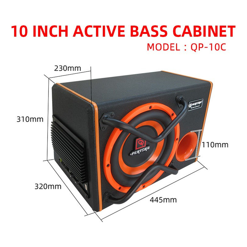 Subwoofer 2000w Amplificado 10 Pulgadas Acústica Para Auto Negro