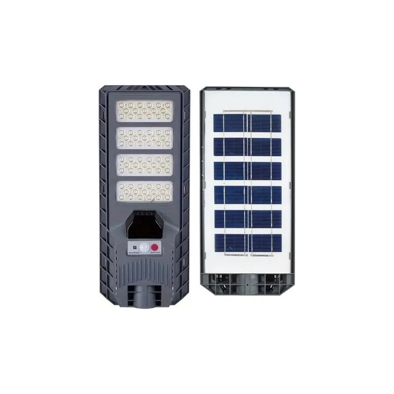 Pack 2 Foco Solar 400w Recargable Ip65 Sensor De Movimiento Negro Blanco Frío