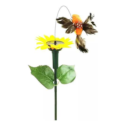 Picaflor En Girasol Estaca Solar Giratoria Colibrí Jardin
