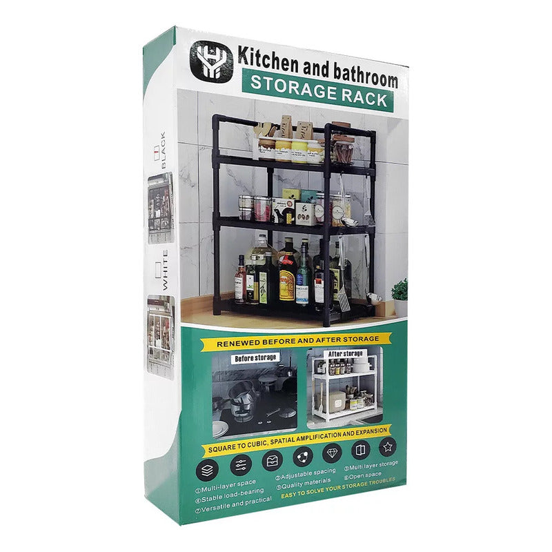 Estante Organizador 3 Niveles Estrecho Multiuso Baño Cocina