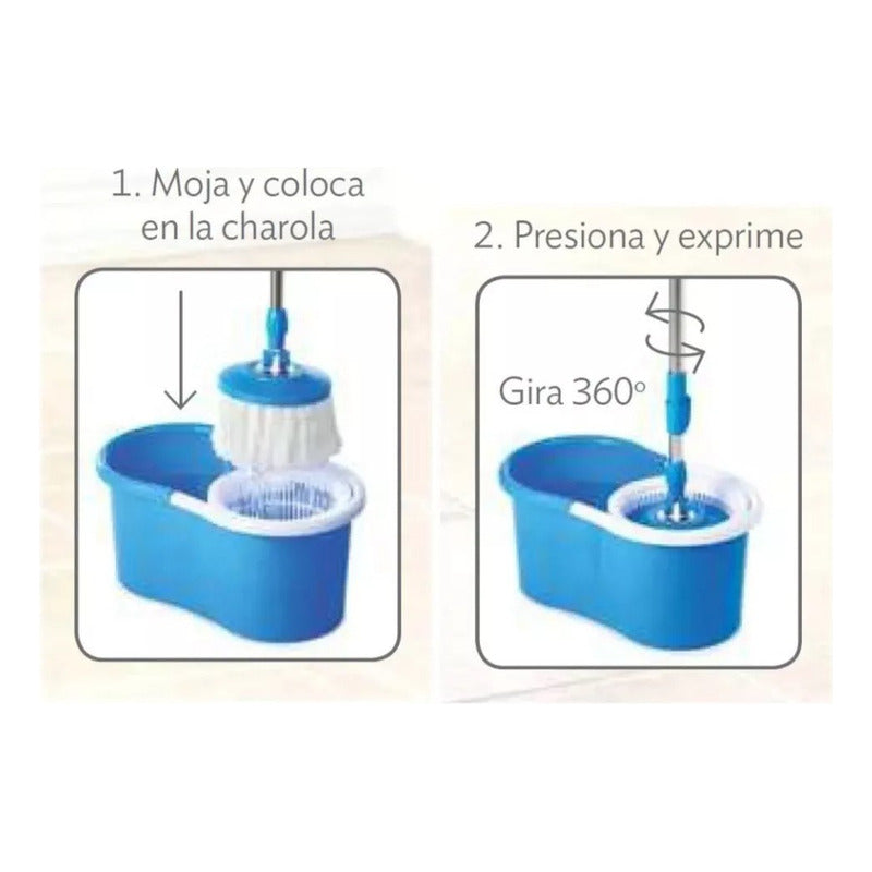 Pack X2 Mopa Trapeador Giratoria 360 Metalica Variado