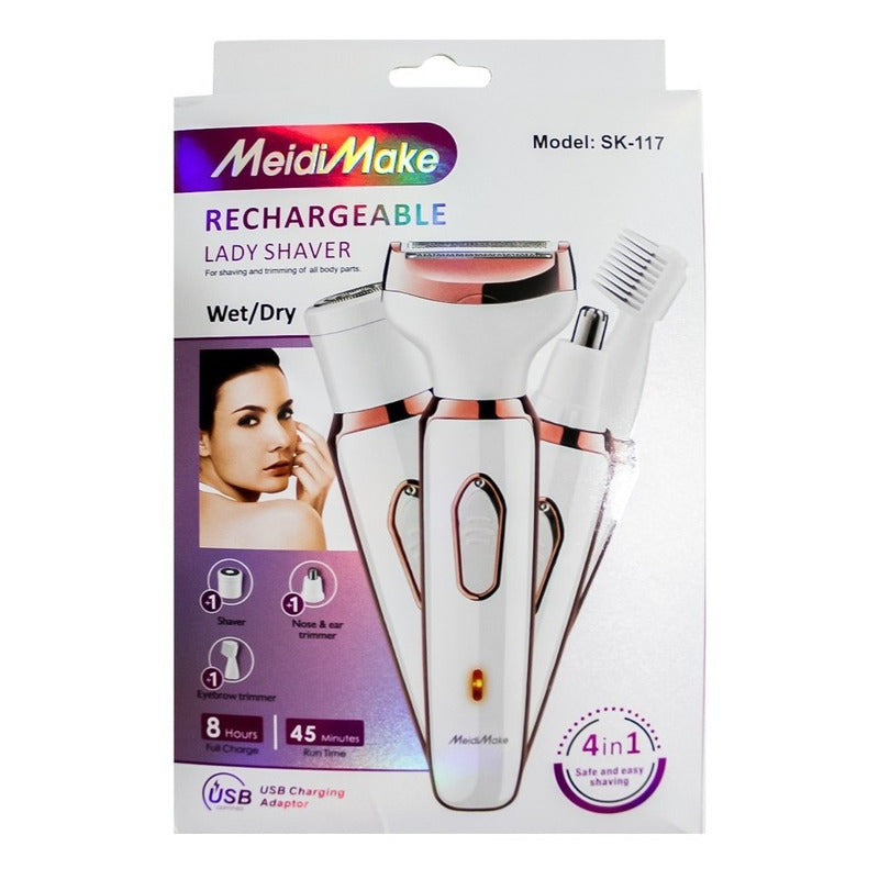 Depiladora Para Mujer 4 En 1 Recargable Bikini Nariz Cejas