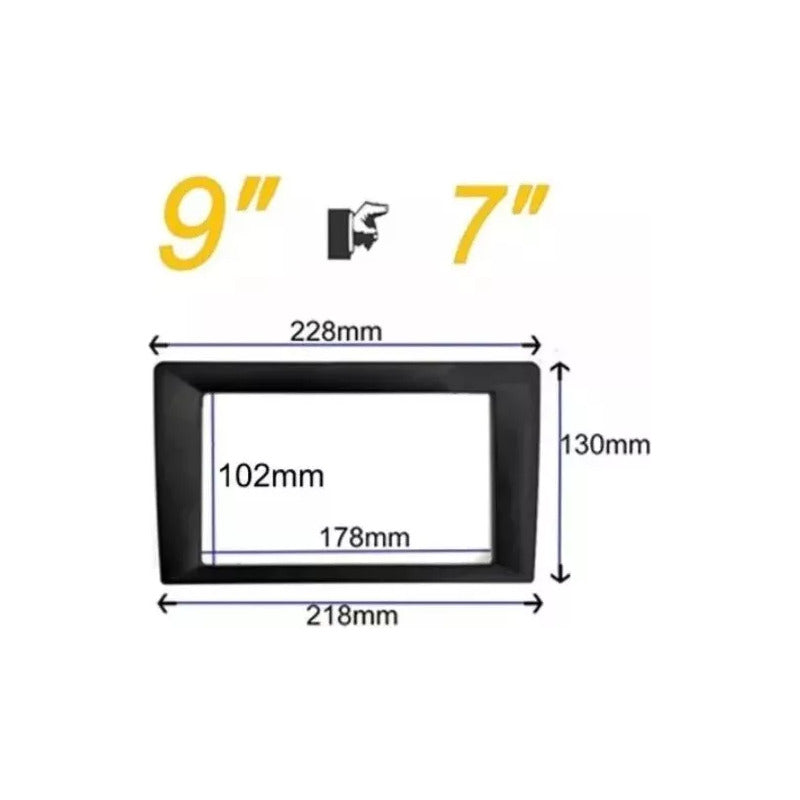 Bisel Adaptador Universal Radio De 9 A 7 Pulgadas 2 Din Negro