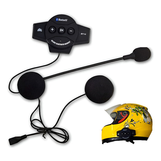 Audífonos Bluetooth Manos Libres Para Casco De Moto Negro