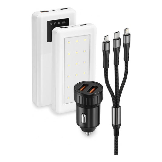 Kit Power Bank Cargador 22000mah Carga Rapida Multifuncion