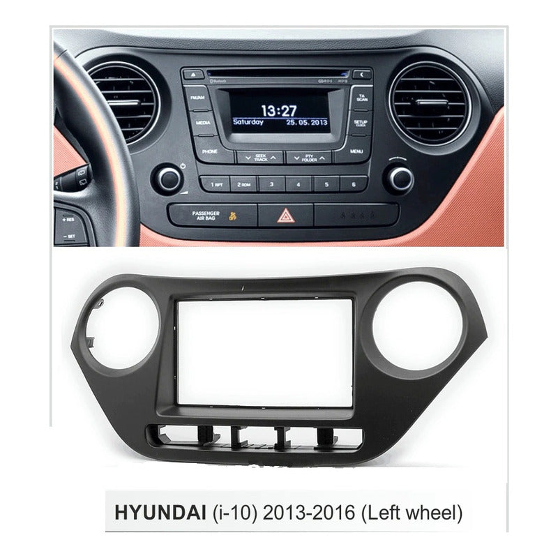 Adaptador Bisel Radio Hyundai I10 2014 Up 9 Pulgadas Negro