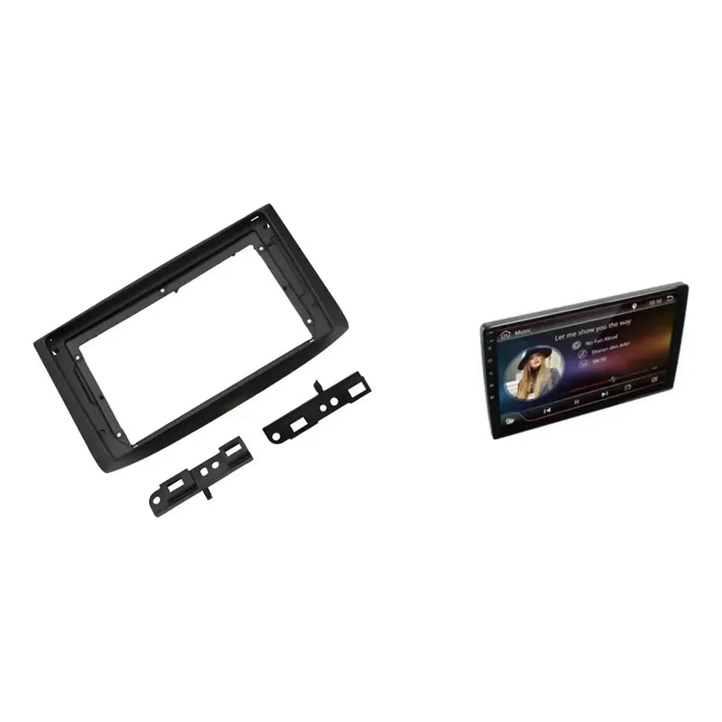 Kit Multimedia: Bisel Adaptador Radio 9'' Chevrolet Aveo/captiva 07 Negro + Pantalla Táctil 9'' Gps/wifi
