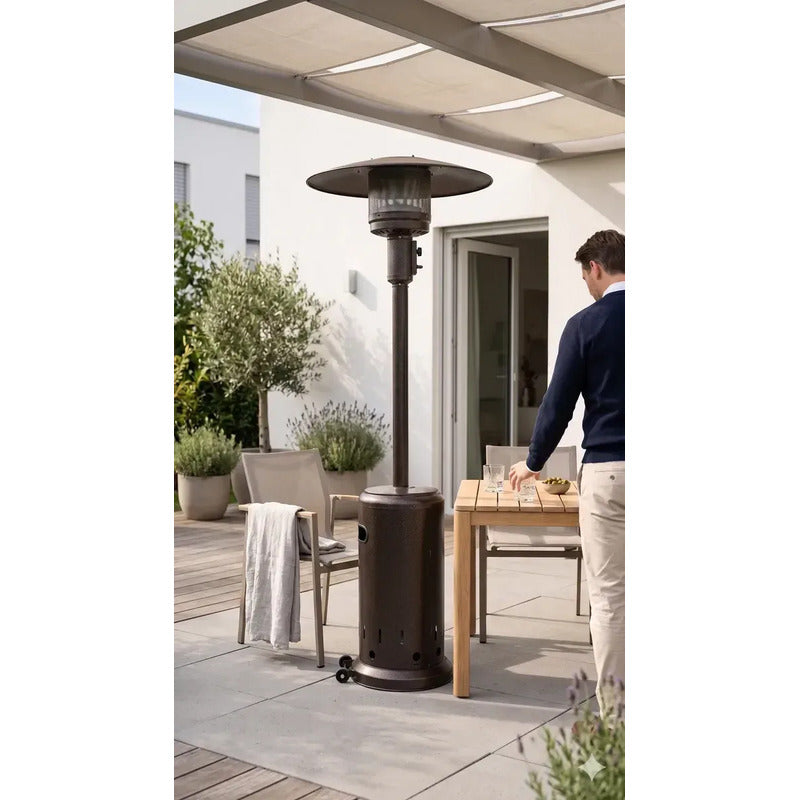 Calefactor De Terraza Y Patio Estufa A Gas Interior Exterior Marrón Oscuro