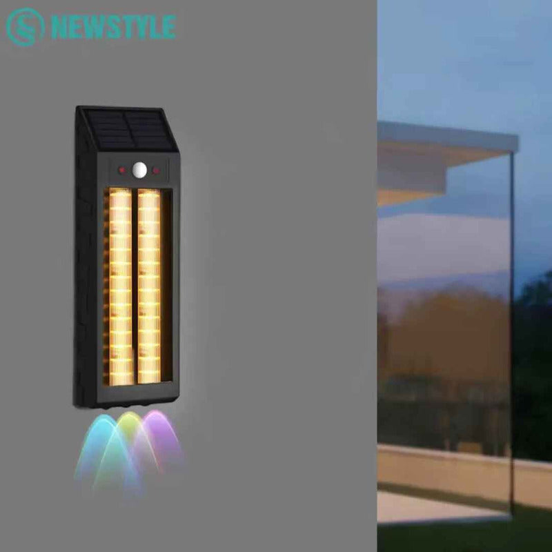 Aplique Solar Led Lampara De Pared Colgante Doble Luz 18w Agua