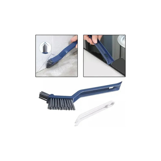 Pack X2 Cepillos Para Grietas Baño Herramientas Limpieza Wc Azul Acero