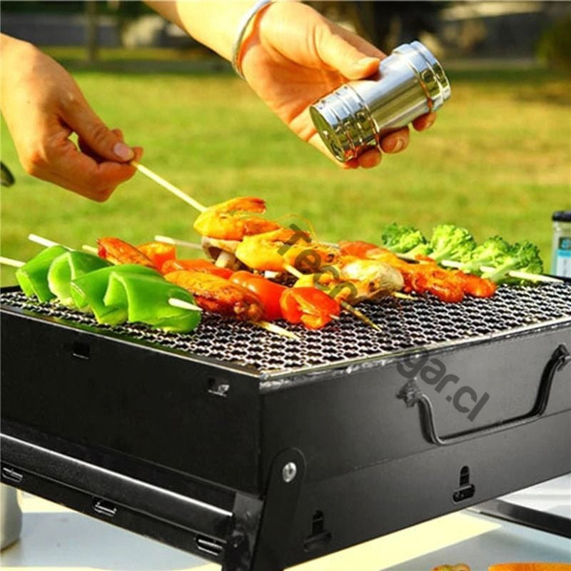 Barbacoa Asado Plegable De Carbón Parrilla Negra Negro