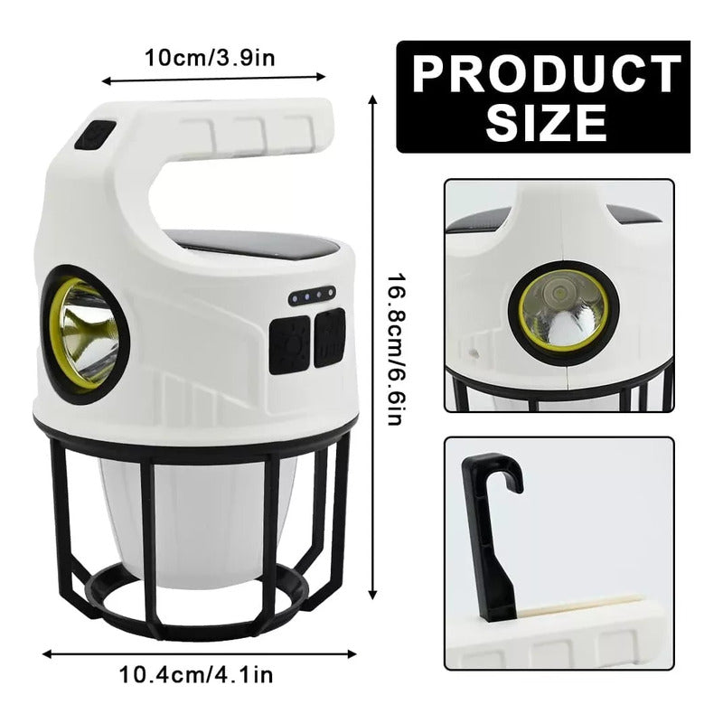 Lámparas De Mano Farol Solar Luz Recargable Patio Colgante Negro