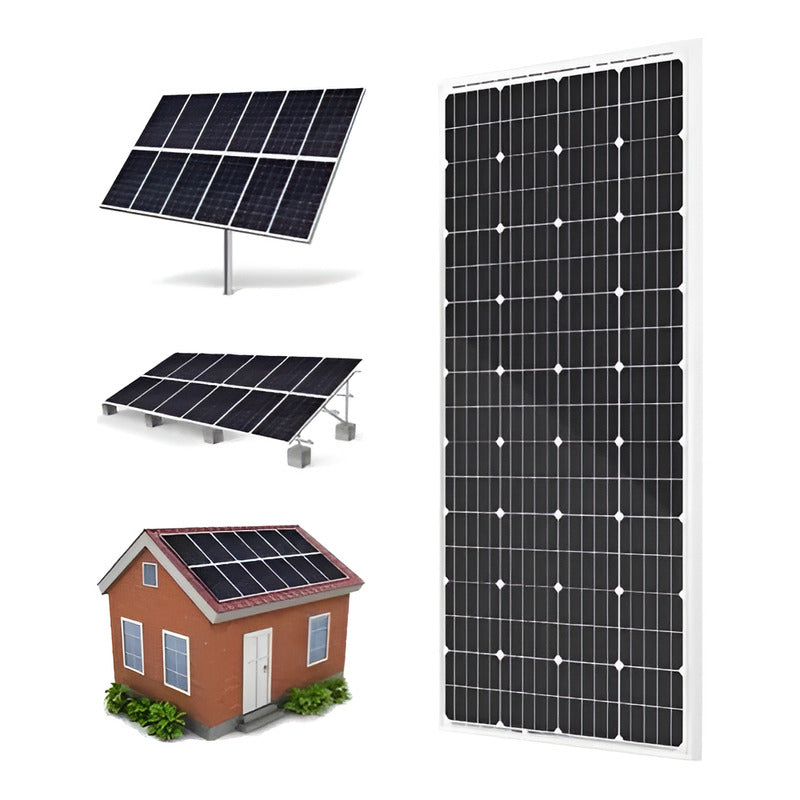 Panel Solar Monocristalino Qp Panelsolar 200w Negro - Potencia Máxima De 200w