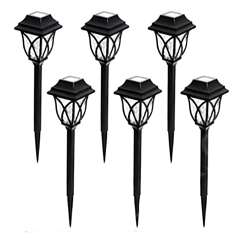Estaca Solar X6 Jardín Exteriores Led Envio Gratis Negro