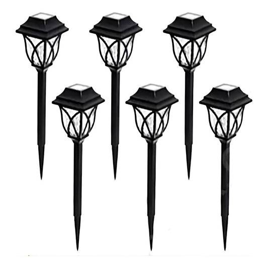 Estaca Solar X6 Jardín Exteriores Led Envio Gratis Negro