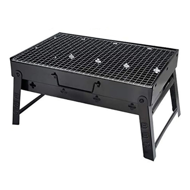 Parrillera Barbacoa Portatil Asado Grill Plegable 43x30 Cm Negro